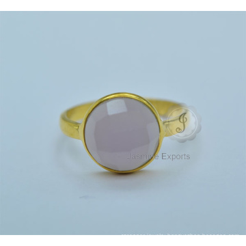 Gold Plated Chalcedony Gemstone Rings Gemstone Jewelry Wholesale